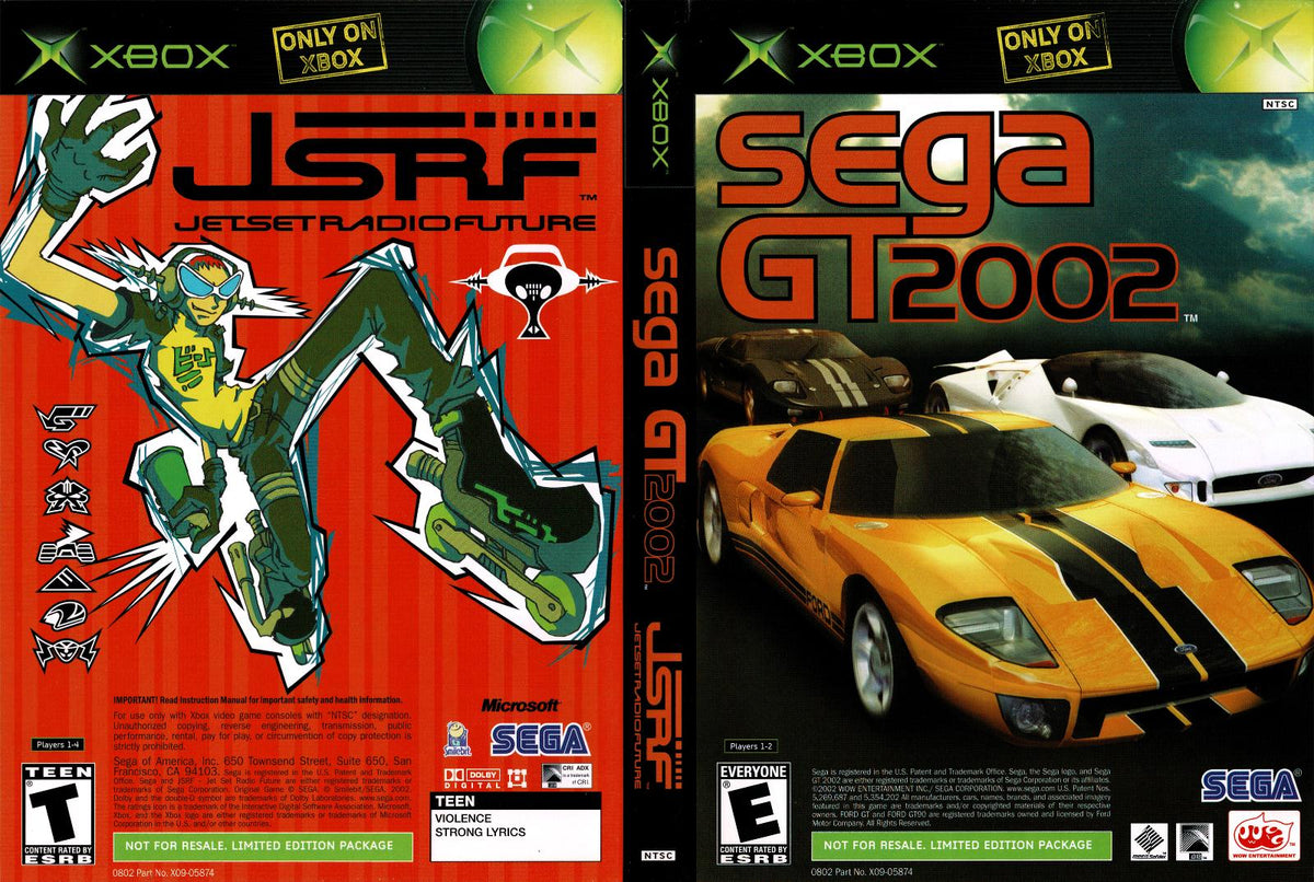 Tony's Treasures Schaumburg - Sega GT 2002 & JSRF - Video Game - Xbox