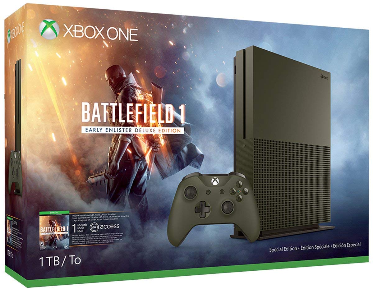 Xbox One S 1TB [Battlefield 1 Special Edition Military Green] - Xbox One